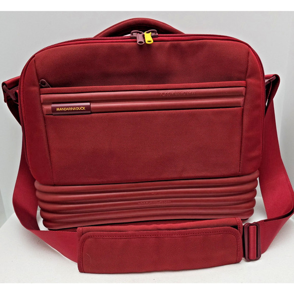 Mandarina Duck Other - Mandarina Duck Laptop Bag Tank Briefcase Messenger Red Nylon Rubber 16"x12.5"